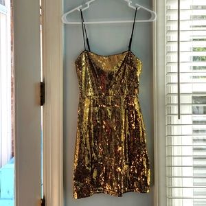 Urban Outfitters Gold sequin mini-dress
